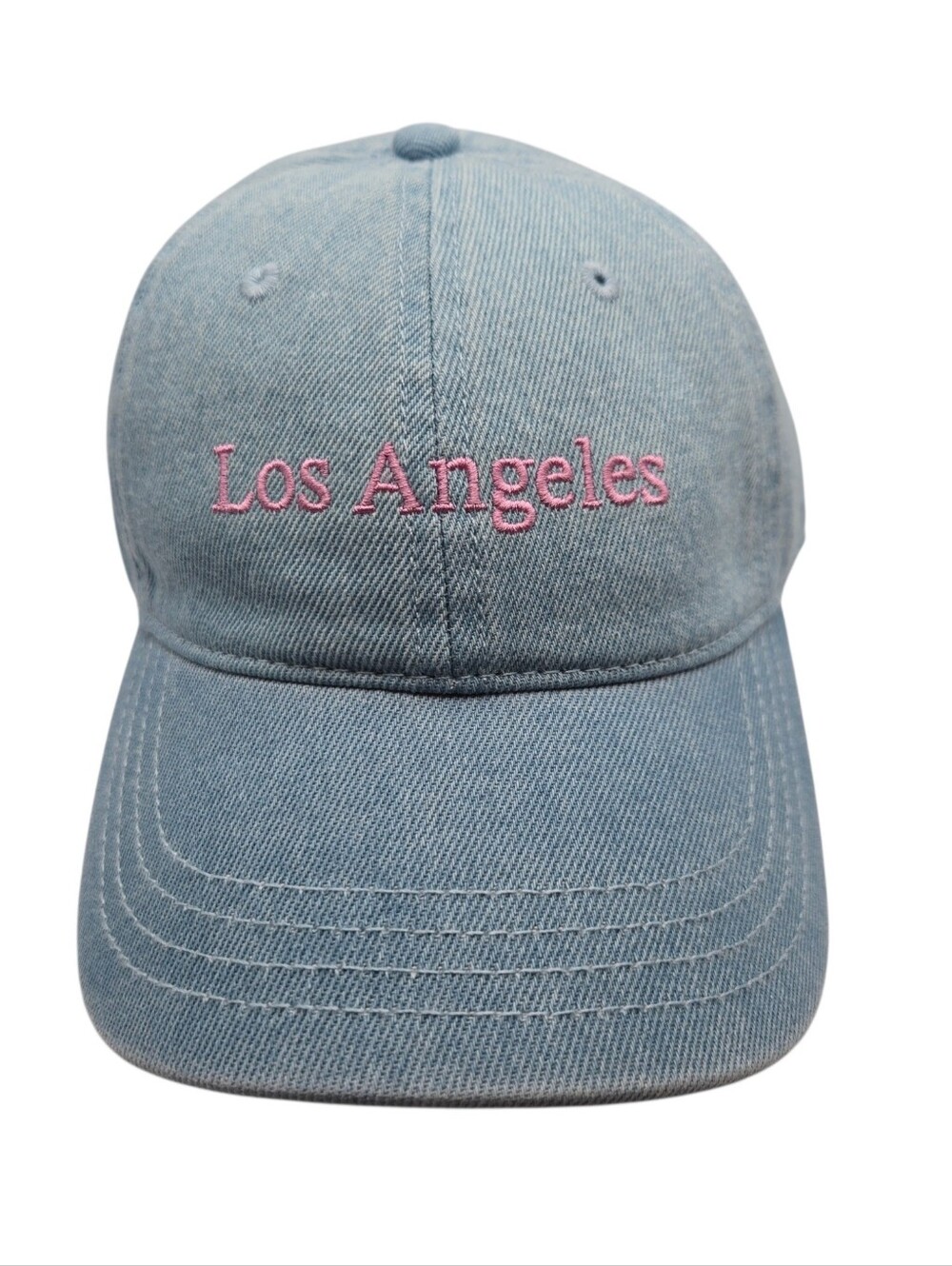 The Accessory Collective Womens Pink Embroidered Los Angeles Denim Hat